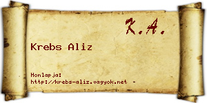Krebs Aliz névjegykártya